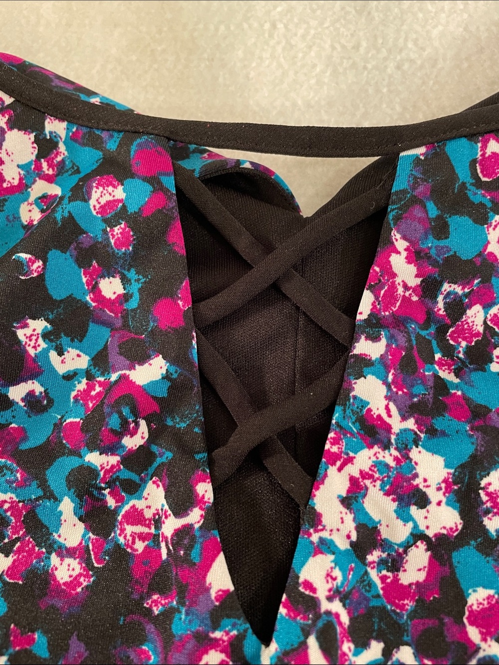 Lane Bryant Black Maxi Dress with Pink, Purple & Blue Floral Print - Picture 2 of 6